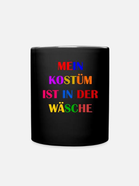 Karneval Kostüm Damen Geschenk Fasching Fastnacht - Tasse einfarbig - Schwarz
