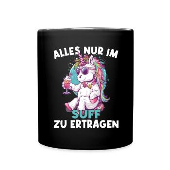 Colorful Refreshing Cocktail Unicorn - Full Colour Mug - black - Front