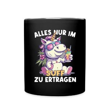 Colorful Refreshing Cocktail Unicorn - Full Colour Mug - black - Front