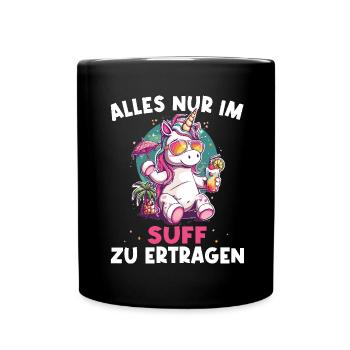 Colorful Refreshing Cocktail Unicorn - Full Colour Mug - black - Front
