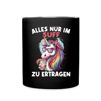 Colorful Refreshing Cocktail Unicorn - Full Colour Mug - black - Front