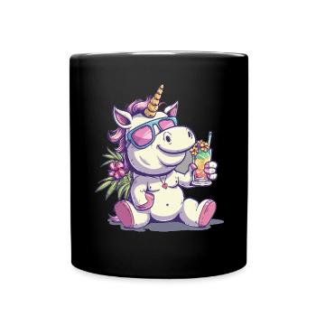 Colorful Refreshing Cocktail Unicorn - Full Colour Mug - black - Front