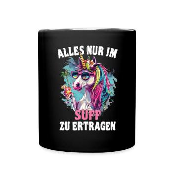 Colorful Refreshing Cocktail Unicorn - Full Colour Mug - black - Front