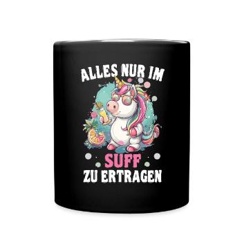 Colorful Refreshing Cocktail Unicorn - Full Colour Mug - black - Front