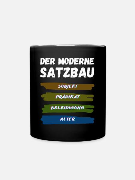 Moderne Satzbau Prädikat Subjekt Beleidigung Alter - Tasse einfarbig - Schwarz