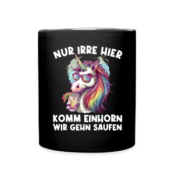 Erfrischendes Cocktail Einhorn Spruch - Tasse einfarbig - Schwarz - Vorne