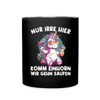 Refreshing Cocktail Unicorn Saying - Full Colour Mug - black - Front