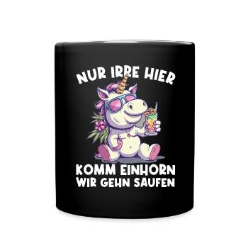 Erfrischendes Cocktail Einhorn Spruch - Tasse einfarbig - Schwarz - Vorne