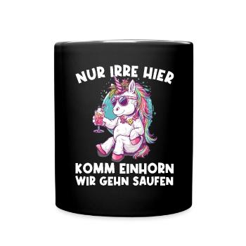 Refreshing Cocktail Unicorn Saying - Full Colour Mug - black - Front