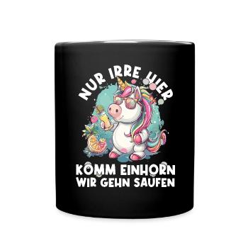Refreshing Cocktail Unicorn Saying - Full Colour Mug - black - Front