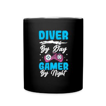 Water Sports Springboard Diver - Full Colour Mug - black - Front