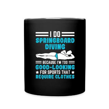 Water Sports Springboard Diver - Full Colour Mug - black - Front
