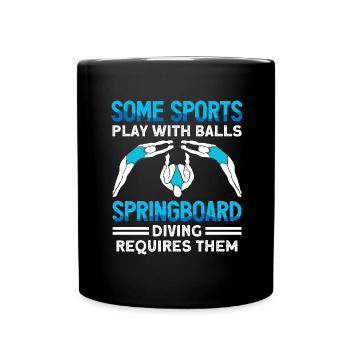 Water Sports Springboard Diver - Full Colour Mug - black - Front