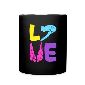Water Sports Springboard Diver - Full Colour Mug - black - Front