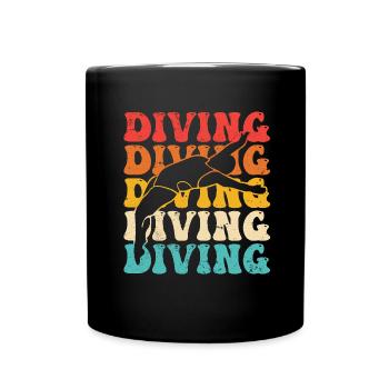 Water Sports Springboard Diver - Full Colour Mug - black - Front