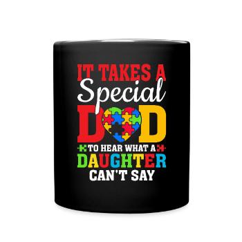 Il faut un papa spécial pour entendre Puzzle Ribbon - Mug uni - noir - Devant
