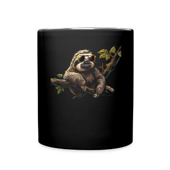Sloth Office Work Colleague Funny - Full Colour Mug - black - Front