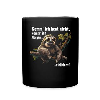 Sloth Office Work Colleague Funny - Full Colour Mug - black - Front