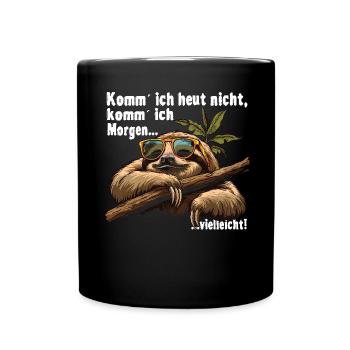 Sloth Office Work Colleague Funny - Full Colour Mug - black - Front