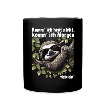 Sloth Office Work Colleague Funny - Full Colour Mug - black - Front