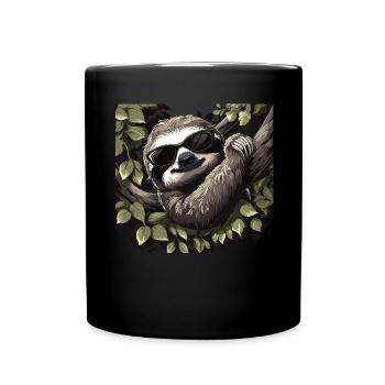 Sloth Office Work Colleague Funny - Full Colour Mug - black - Front