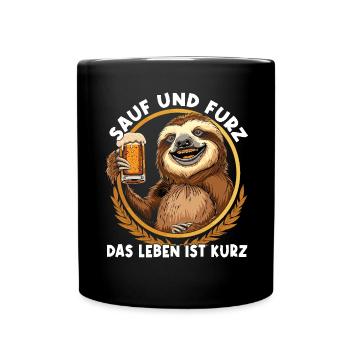 "Drink and fart, life is short" Beer - Full Colour Mug - black - Front