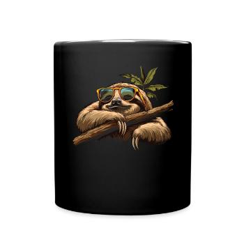 Sloth Office Work Colleague Funny - Full Colour Mug - black - Front
