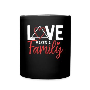 L’amour rend une famille drôle Adoption Placement en famille d’accueil - Mug uni - noir - Devant