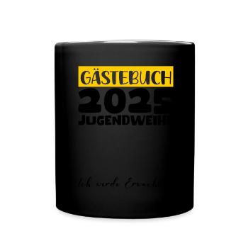 Jugendweihe 2025 Gästebuch Geschenk Mädchen Jungen - Tasse einfarbig - Schwarz - Vorne