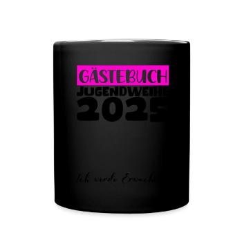 Jugendweihe 2025 Gästebuch Geschenk Mädchen Jungen - Tasse einfarbig - Schwarz - Vorne