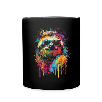 Artistique coloré Pop Art paresseux - Mug uni - noir - Devant