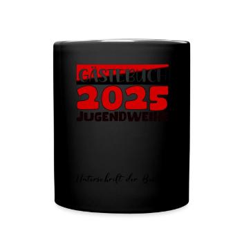 Jugendweihe 2025 Gästebuch Geschenk Mädchen Jungen - Tasse einfarbig - Schwarz - Vorne