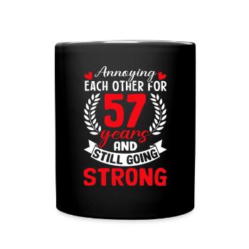 Sich gegenseitig nerven Lustige 57. Hochzeit - Tasse einfarbig - Schwarz - Vorne