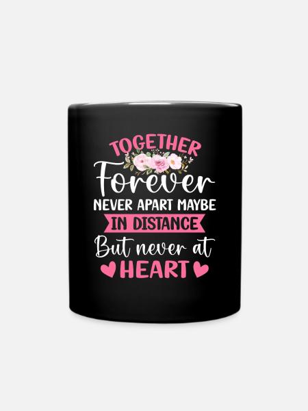 Together Forever Never Apart Funny Couple - Full Colour Mug - black