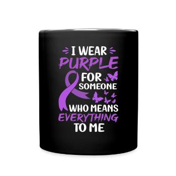 Je porte du violet pour quelqu’un qui compte tout pour - Mug uni - noir - Devant