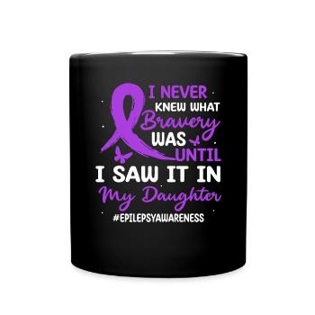 Je n’ai jamais su ce qu’était la bravoure du ruban violet - Mug uni - noir - Devant