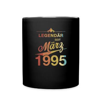 30th Birthday Legendary March 1995 Vintage 95 - Full Colour Mug - black - Front