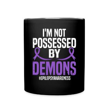 Je ne suis pas possédé par les démons Ruban violet - Mug uni - noir - Devant