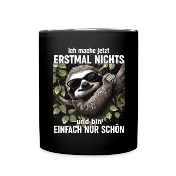 Office Humor Late Riser Sloth - Full Colour Mug - black - Front