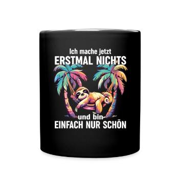Humour de bureau Lève-tard Paresseux - Mug uni - noir - Devant