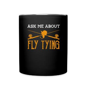 Fly Tying Fly Fishing - Full Colour Mug - black - Front