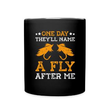 Fly Tying Fly Fishing - Full Colour Mug - black - Front