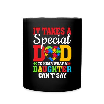 Il faut un papa spécial pour entendre Puzzle Ribbon - Mug uni - noir - Devant