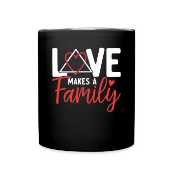 L’amour rend une famille drôle Adoption Placement en famille d’accueil - Mug uni - noir - Devant