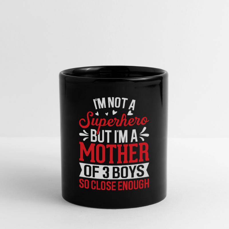 Ich bin eine Mutter von 3 Jungs Lustige Mutter Von Jungs Mutter Tasse einfarbig
