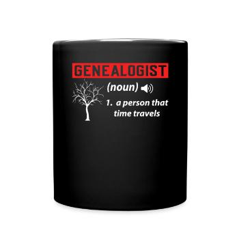Lustiger Genealoge Stammbaumforschung Abstammung - Tasse einfarbig - Schwarz - Vorne