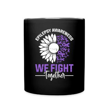 We Fight Together Purple Ribbon Nervous System - Full Colour Mug - black - Front