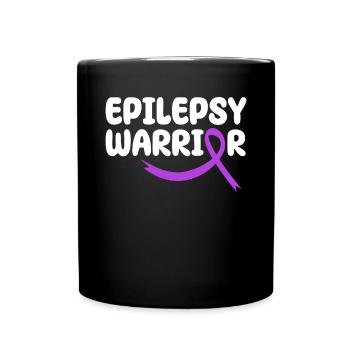 Epilepsie Krieger Purple Ribbon Nervensystem - Tasse einfarbig - Schwarz - Vorne