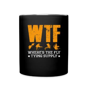 Fly Tying Fly Fishing - Full Colour Mug - black - Front