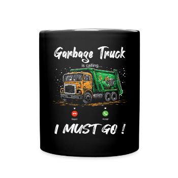 Garbage truck driver for sanitation workers - Full Colour Mug - black - Front